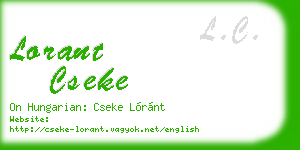 lorant cseke business card