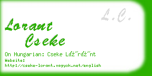 lorant cseke business card